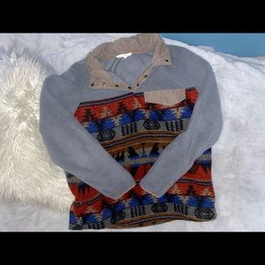 Boutique Aztec style fleece pullover, great condition, size medium (NOT BILLA)